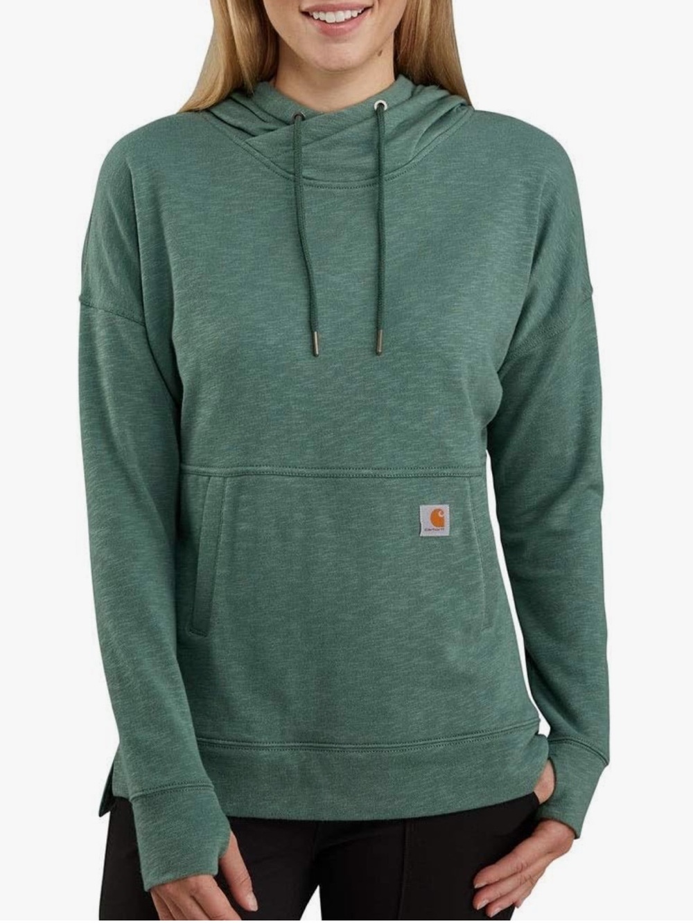 Carhartt Newberry Green hoodie sweatshirt with cross-neck design Size Medium